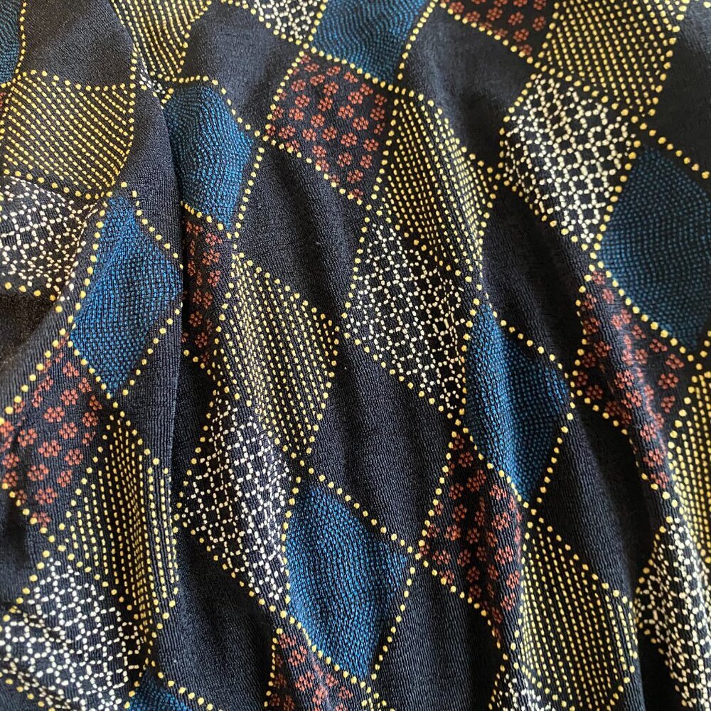 Western‎ Connection Vintage Argyle Diamond Print Stretchy Tee Shirt Top Size L/G - Picture 6 of 7
